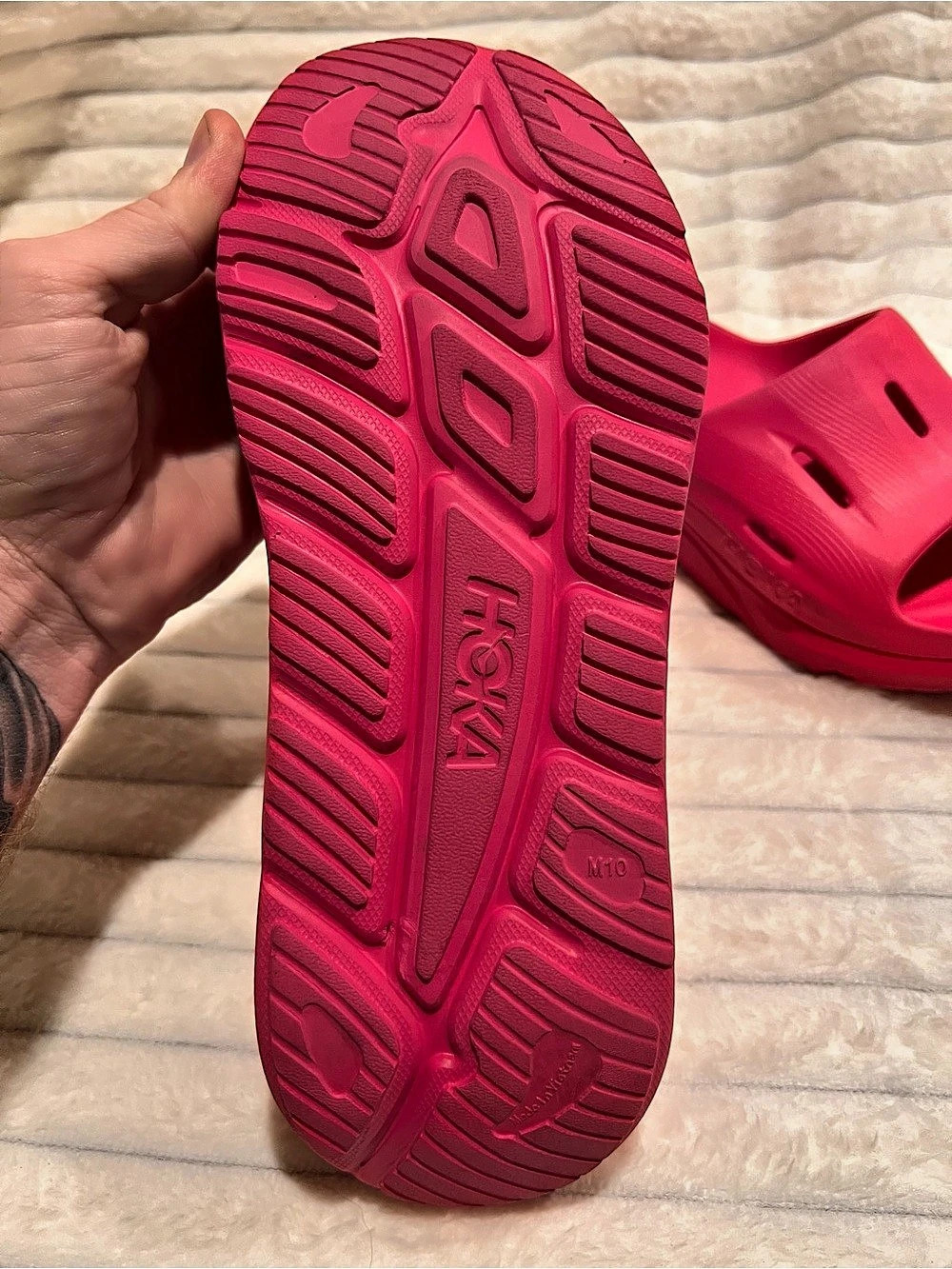 HOKA Ora Recovery Slide 3 Pink Slides US 10 - Picture 2 of 5